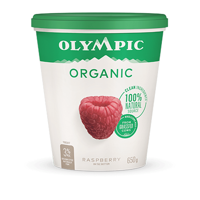 Organic raspberry yogurt