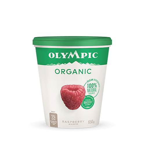 Organic raspberry yogurt