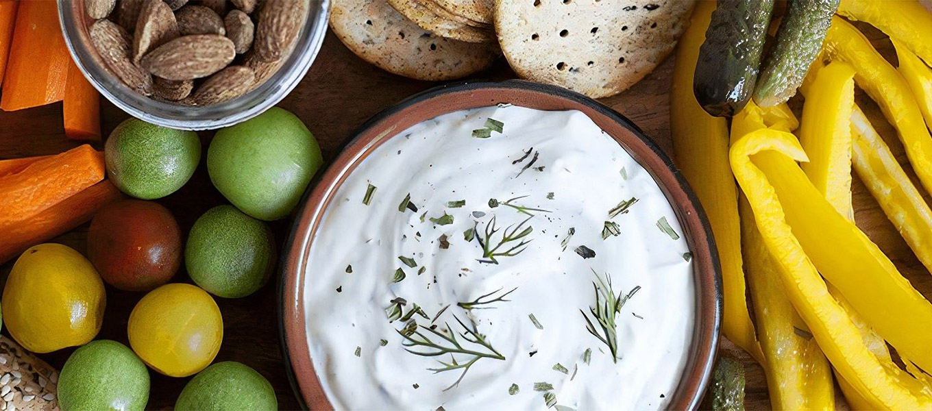 Homemade ranch dip with yogurt