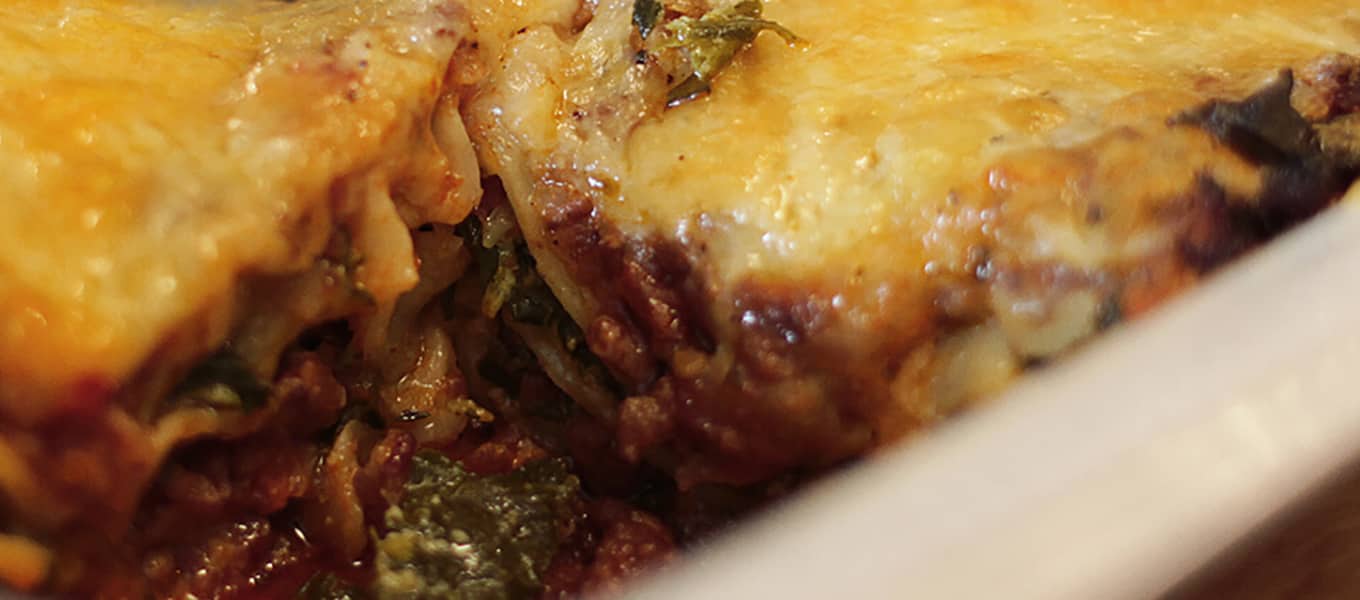 Veal, spinach and yogurt lasagna