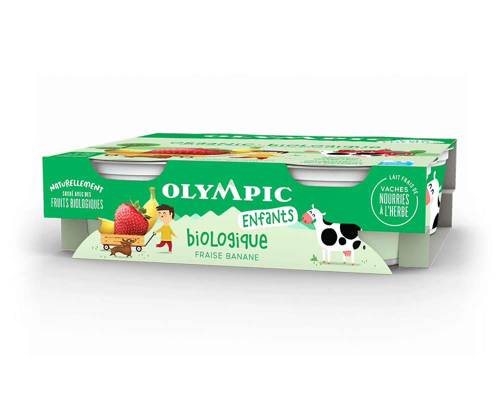 Yogourt Biologique pour enfants à la fraise et à la banane