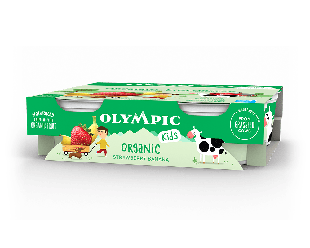 Organic kids strawberry banana yogurt
