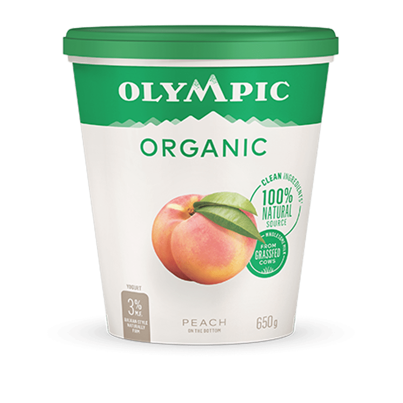 Organic peach yogurt – Olympic Dairy