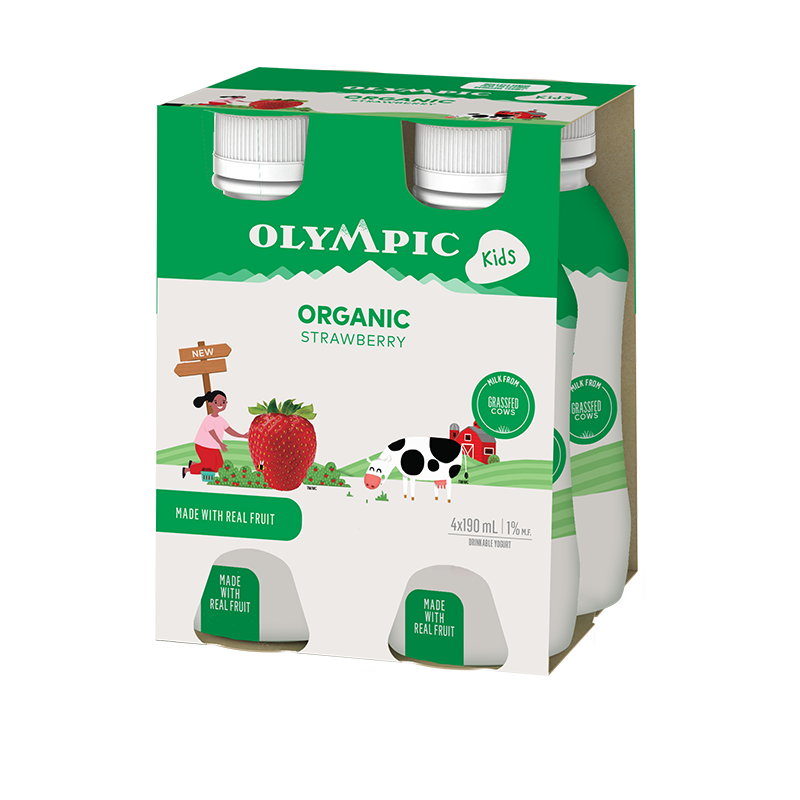Organic Kids Drinkable Strawberry Yogurt – Olympic Dairy